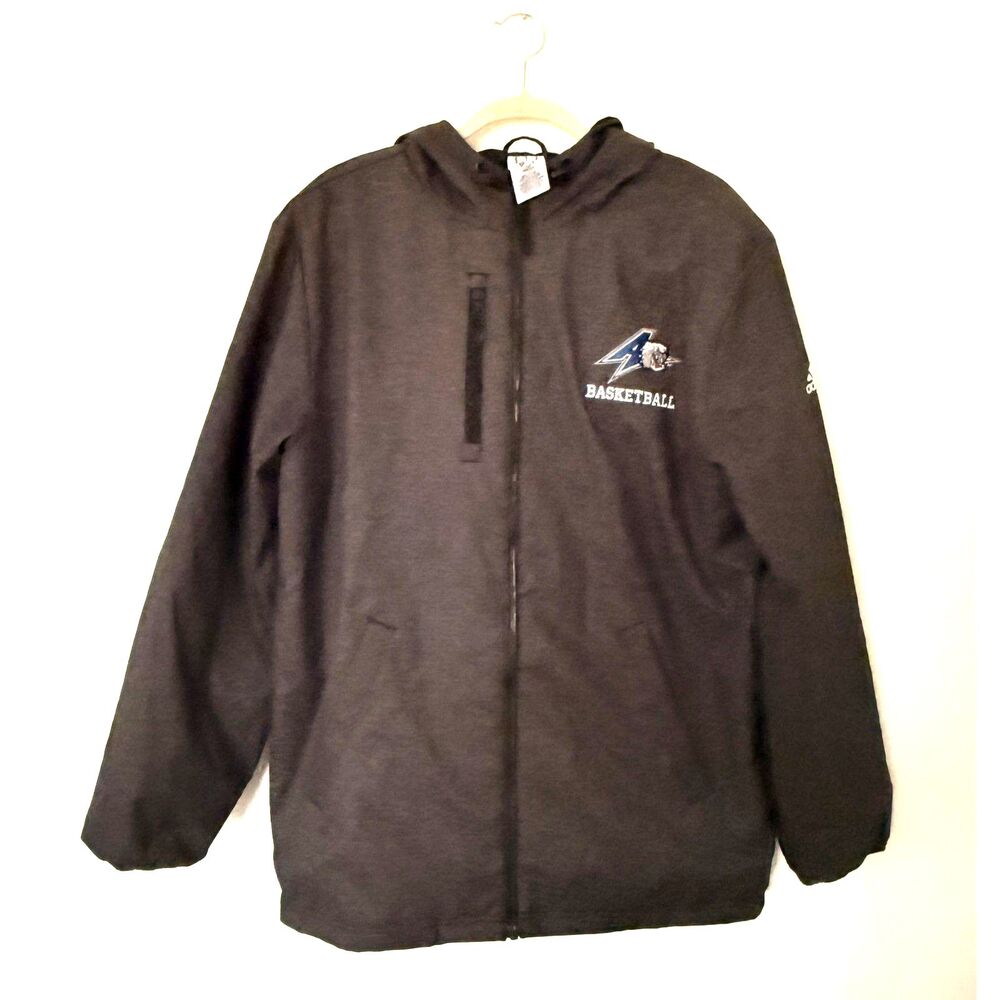 Adidas GB UNC Asheville Bulldogs Basketball Weatherproof Hooded Zip Jacket Sz S
